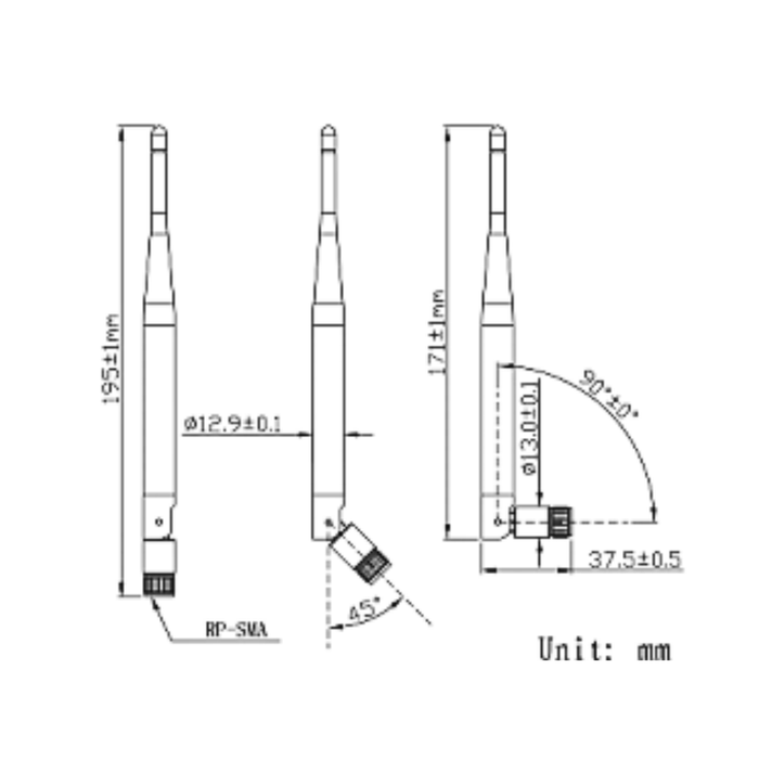 868 MHz LTE - G - 410 à 3dB GSM Antenna - LynxPi