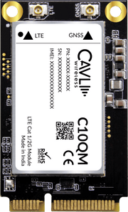 Cavli Wireless C10QM - NA - 22GNN mPCIe LTE CAT 1/2G Module without Hubble in mPCIe FF (2Gb RAM + 2Gb NAND) - LynxPi