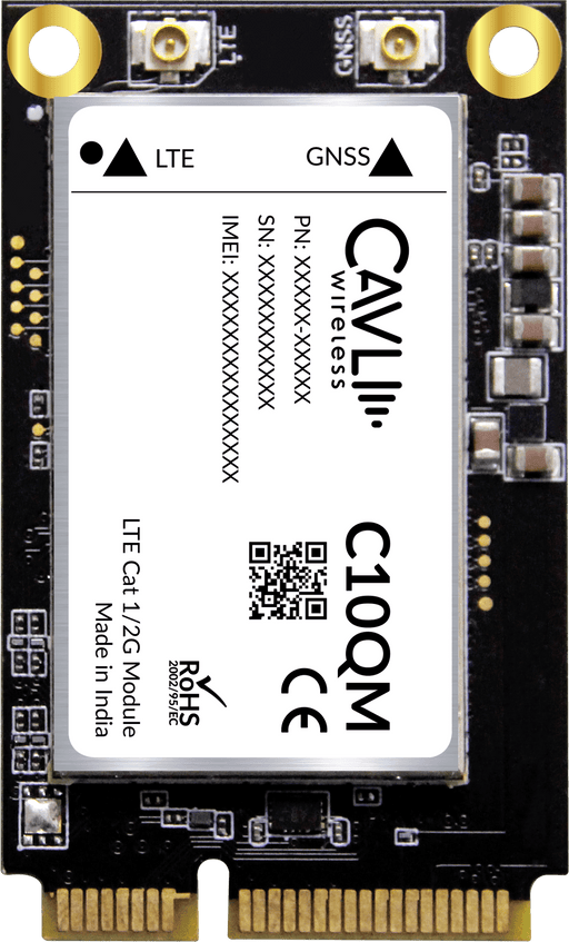 Cavli Wireless C10QM - NA - 22GNN mPCIe LTE CAT 1/2G Module without Hubble in mPCIe FF (2Gb RAM + 2Gb NAND) - LynxPi