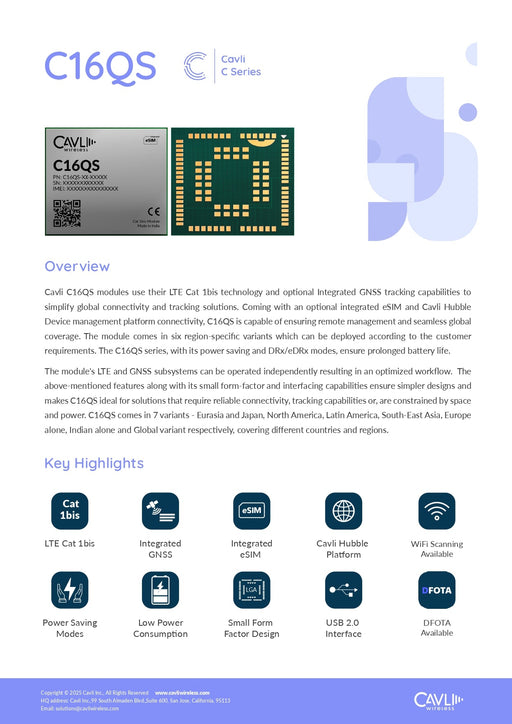 Cavli Wireless C16QS - EVK - V2 - 05 C16QS Evaluation Kit with C16QS - EA - GNAN - LynxPi