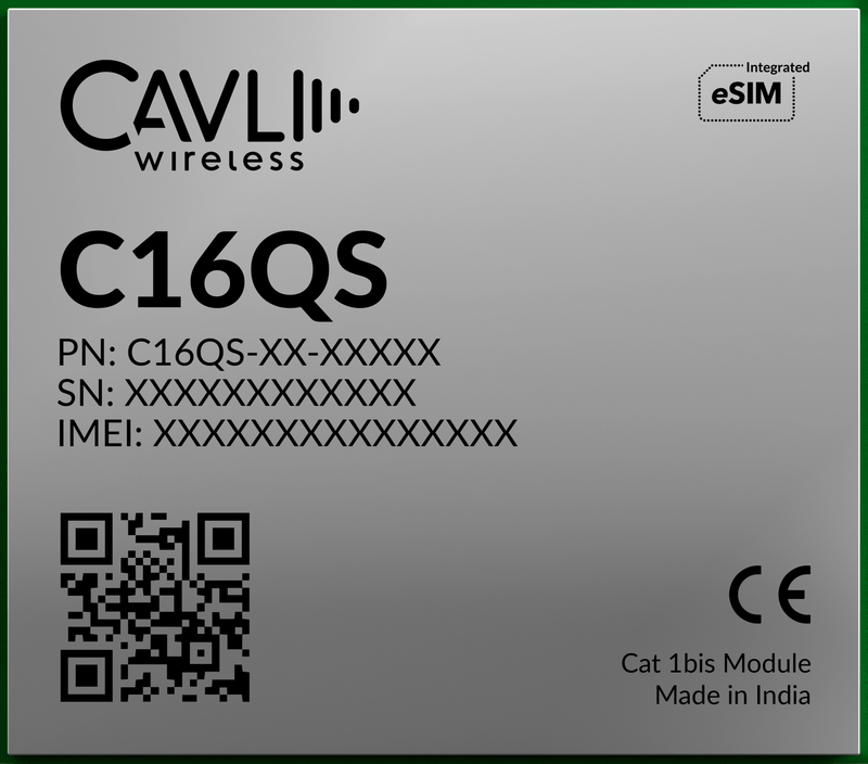 Cavli Wireless C16QS - WW - GNAH LTE CAT 1 module with integrated GNSS and Hubble - LynxPi