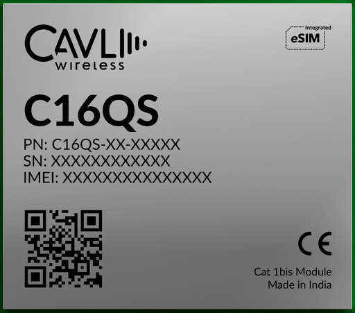 Cavli Wireless C16QS - WW - GNAH LTE CAT 1 module with integrated GNSS and Hubble - LynxPi