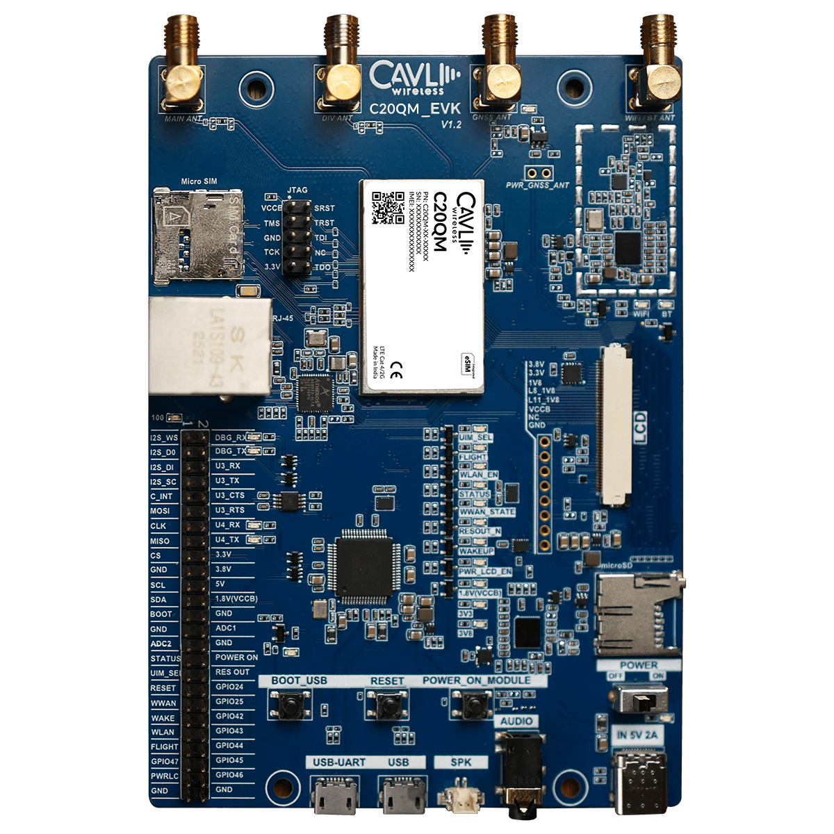 Cavli Wireless C20QM-DDK-05 C20QM Evaluation Kit with C20QM-EAJ-24GNN ...
