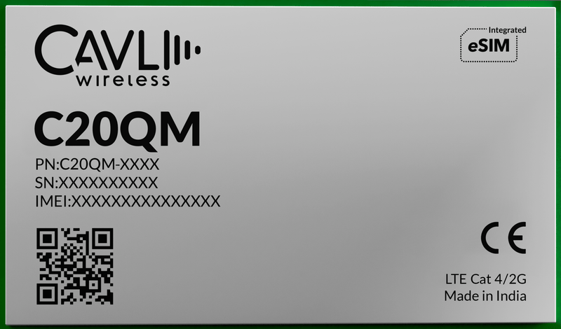 Cavli Wireless C20QM - EAJ - 24GNN LTE CAT 4/2G Module (2Gb RAM + 4Gb NAND) - LynxPi