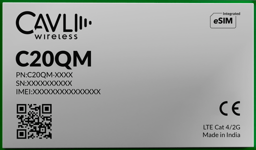 Cavli Wireless C20QM - EAJ - 24GNN LTE CAT 4/2G Module (2Gb RAM + 4Gb NAND) - LynxPi