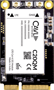 Cavli Wireless C20QM - NA - 22GNN mPCIe "LTE CAT 4/2G Module in mPCIe FF (2Gb RAM + 2Gb NAND)" - LynxPi