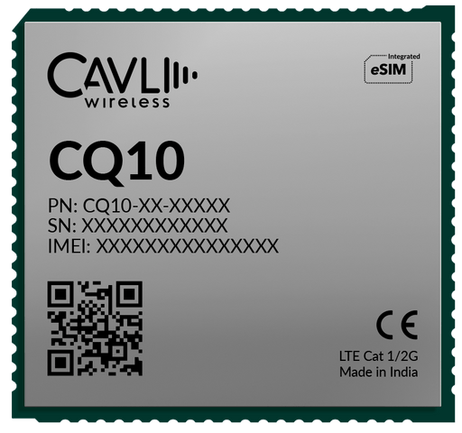 Cavli Wireless CQ10 - WW - 11GNN LTE CAT 1/2G Module (128MB RAM + 128MB NAND) - LynxPi