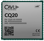 Cavli Wireless CQ20 - WW - 11GNH LTE CAT 4/2G Module with Hubble (128MB RAM + 128MB NAND) - LynxPi