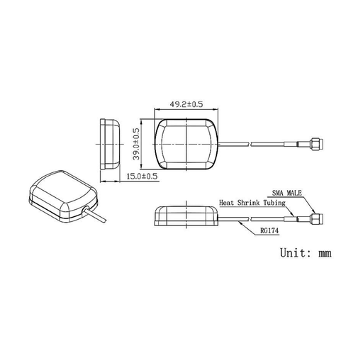 GPS Active Antenna Mounting Plate - LynxPi