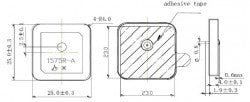 GPS Antenna 25X25X4mm - LynxPi