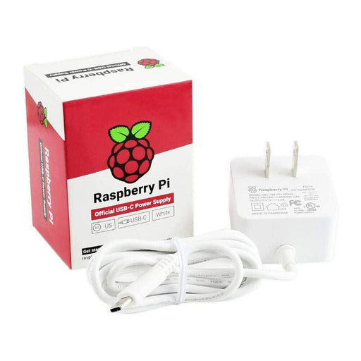 Raspberry Pi 4 Power Supply 5.1V 3A White (Licensed) (USA) - LynxPi