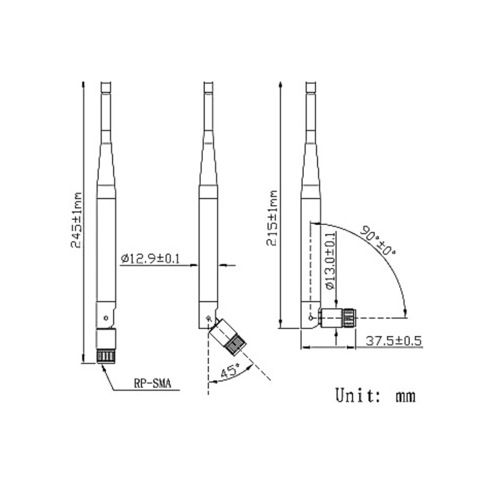 SMA Male (2G/3G/4G) à 3dB GSM Antenna - LynxPi