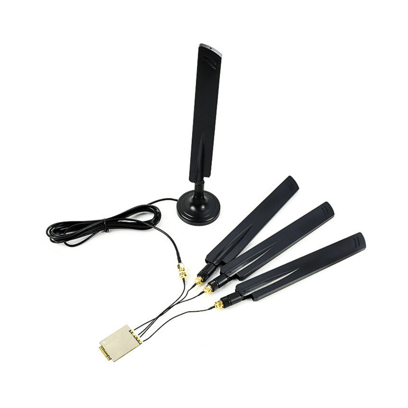 WAVESHARE5G High Gain Omni Antenna, 5G/4G/3G/GNSS Compatible, SMA To IPEX - 4 Con - LynxPi